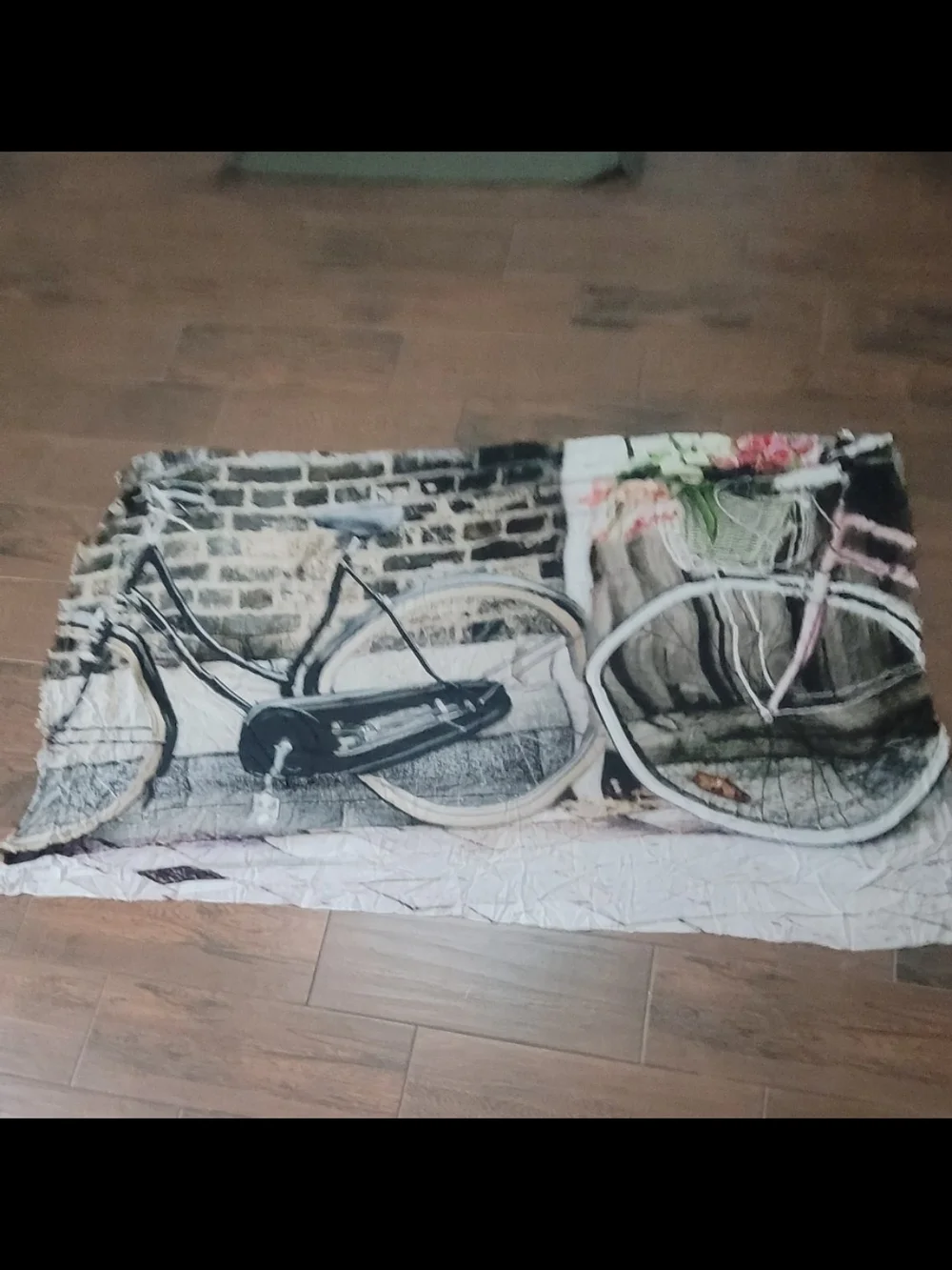 Decorative Bicycle Wall Scarf/ Wrap in Black, White, Pink - Unbranded